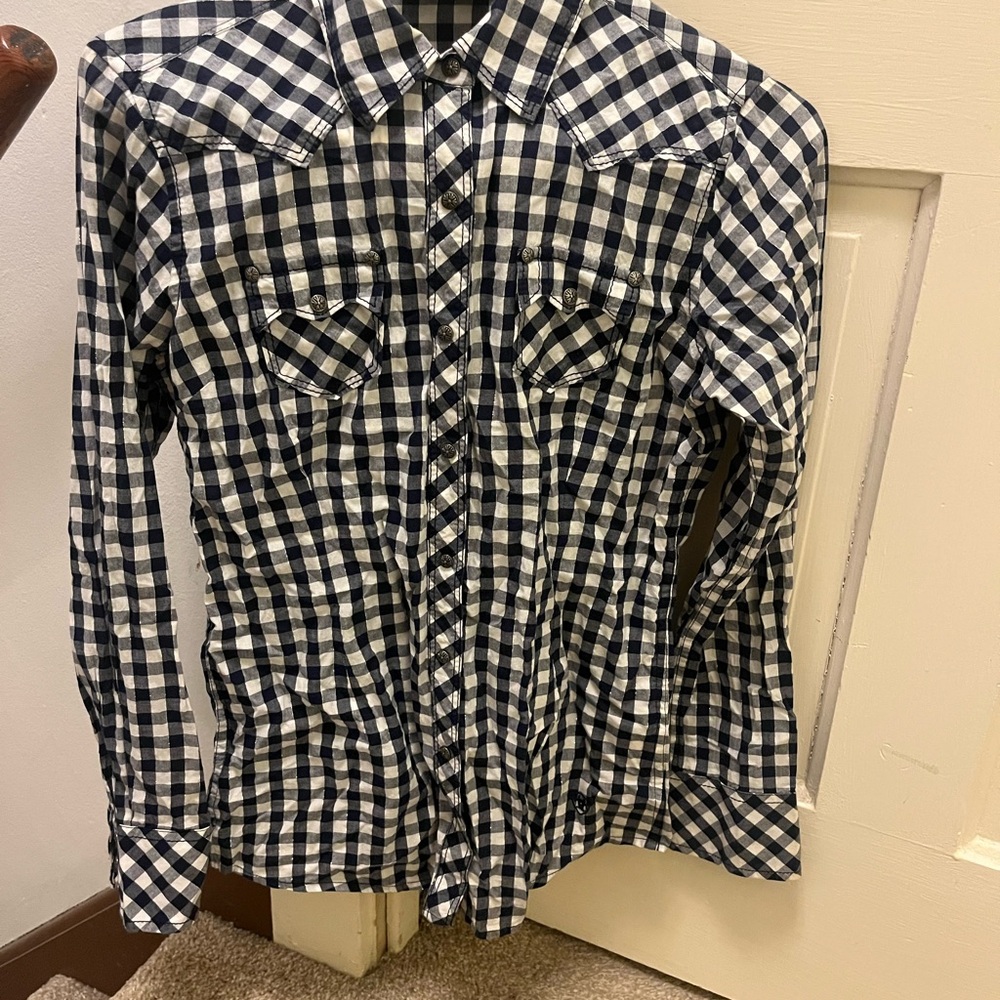 Ariat Black and White Checkered Shirt